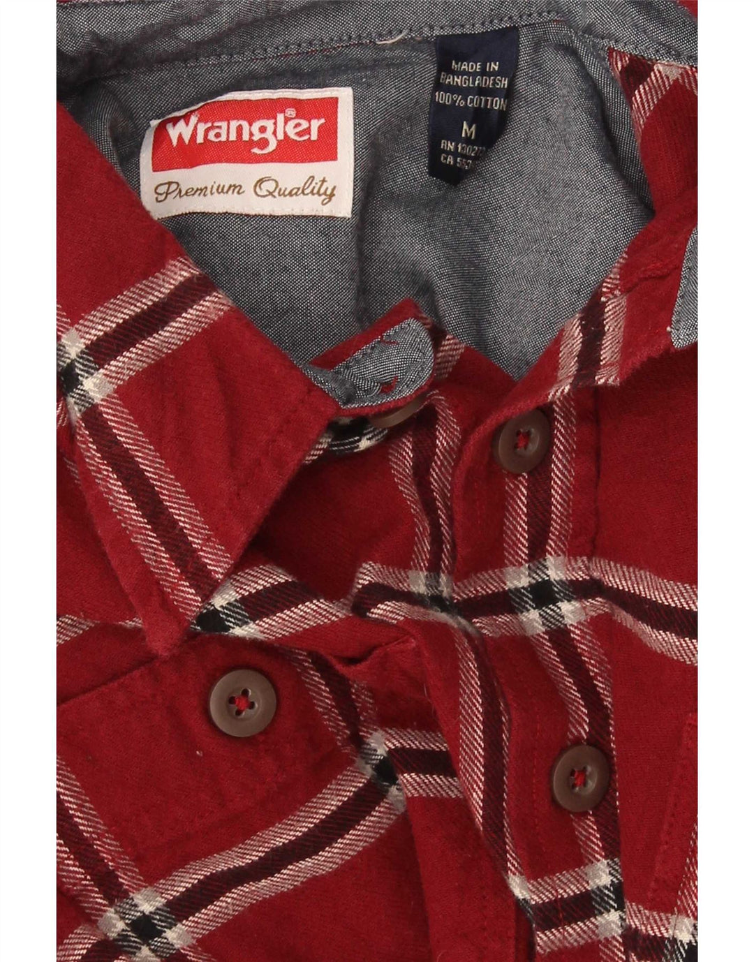 Wrangler Flanelskjorte til mænd Medium rød ternet bomuld