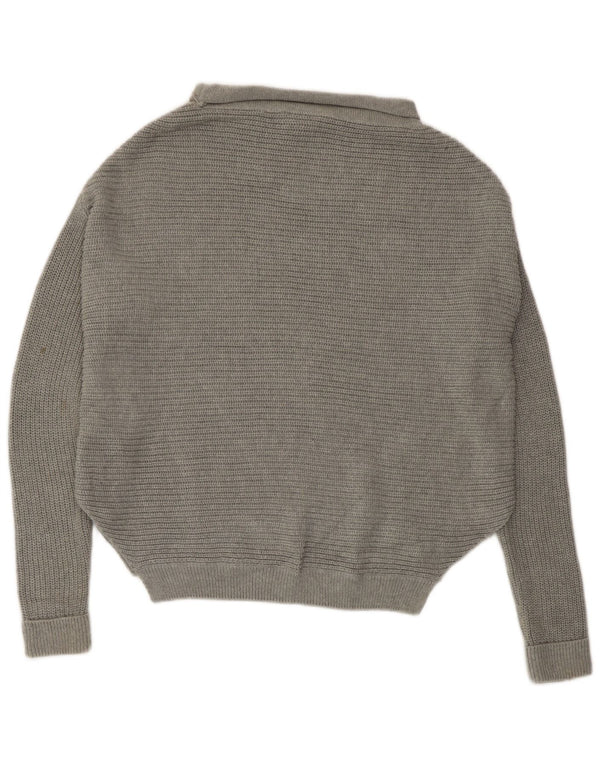 Topshop Dame Oversized rullehals sweater UK 10 Small Grey Bomuld