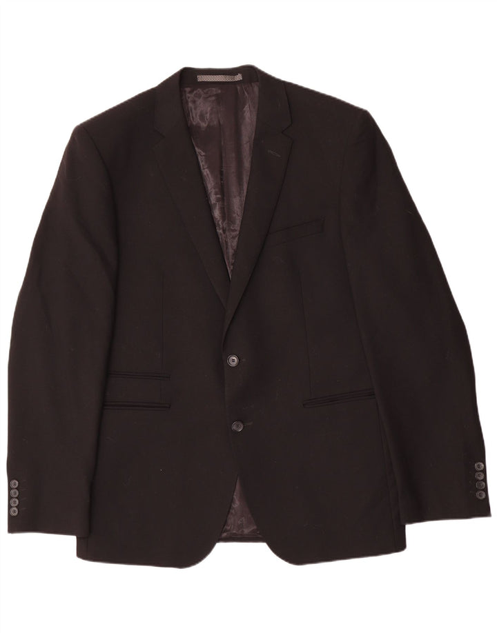 Marks & Spencer Herre skræddersyet pasform 2-knaps blazerjakke UK 42 Large Black