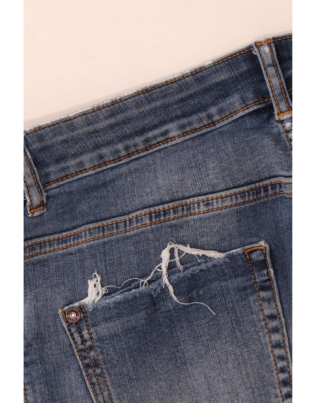 Zara Dame Distressed Skinny Jeans W28 L27 Blå