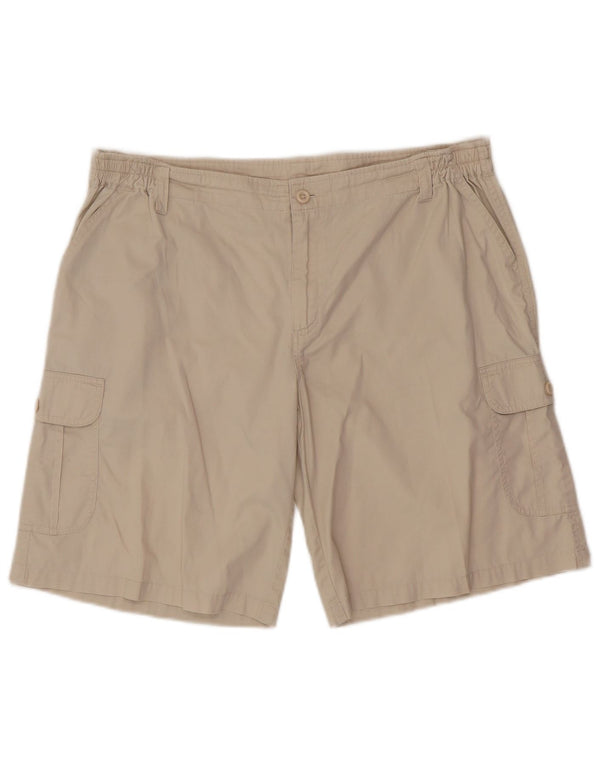 VINTAGE Herre Cargo Shorts XL W38 Beige Bomuld