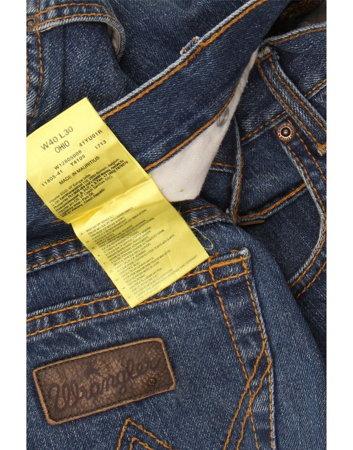 WRANGLER Herre Ohio Straight Jeans W40 L30 Blå Bomuld