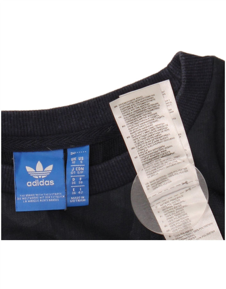 ADIDAS Dame Oversized Sweatshirt Jumper UK 10 Small Navy Blue