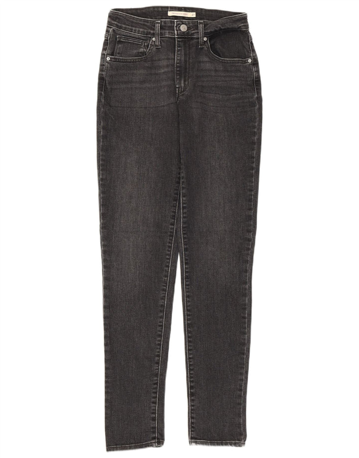 LEVI'S Dame 721 Skinny Jeans W27 L30 Grå Bomuld