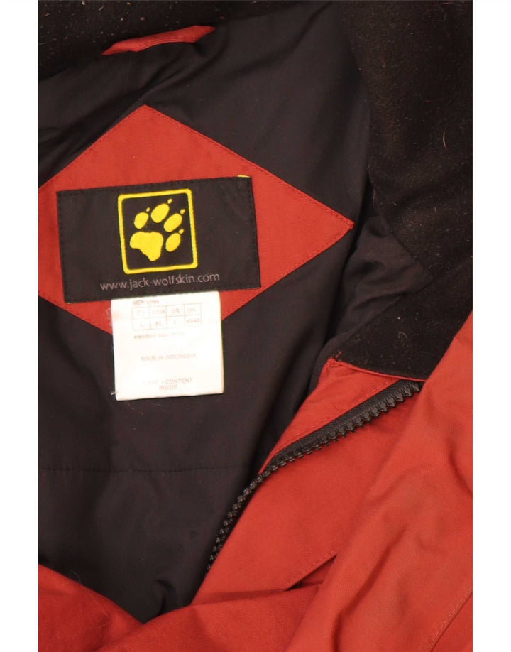 Jack Wolfskin Herre Windbreaker Jacket UK 40/42 Large Red Colourblock