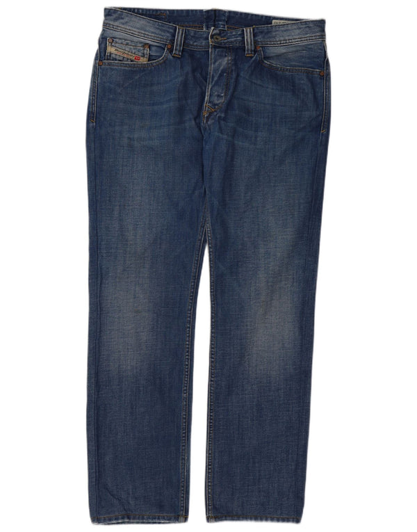 Diesel Herre Viker Straight Jeans W36 L32 Blå Bomuld