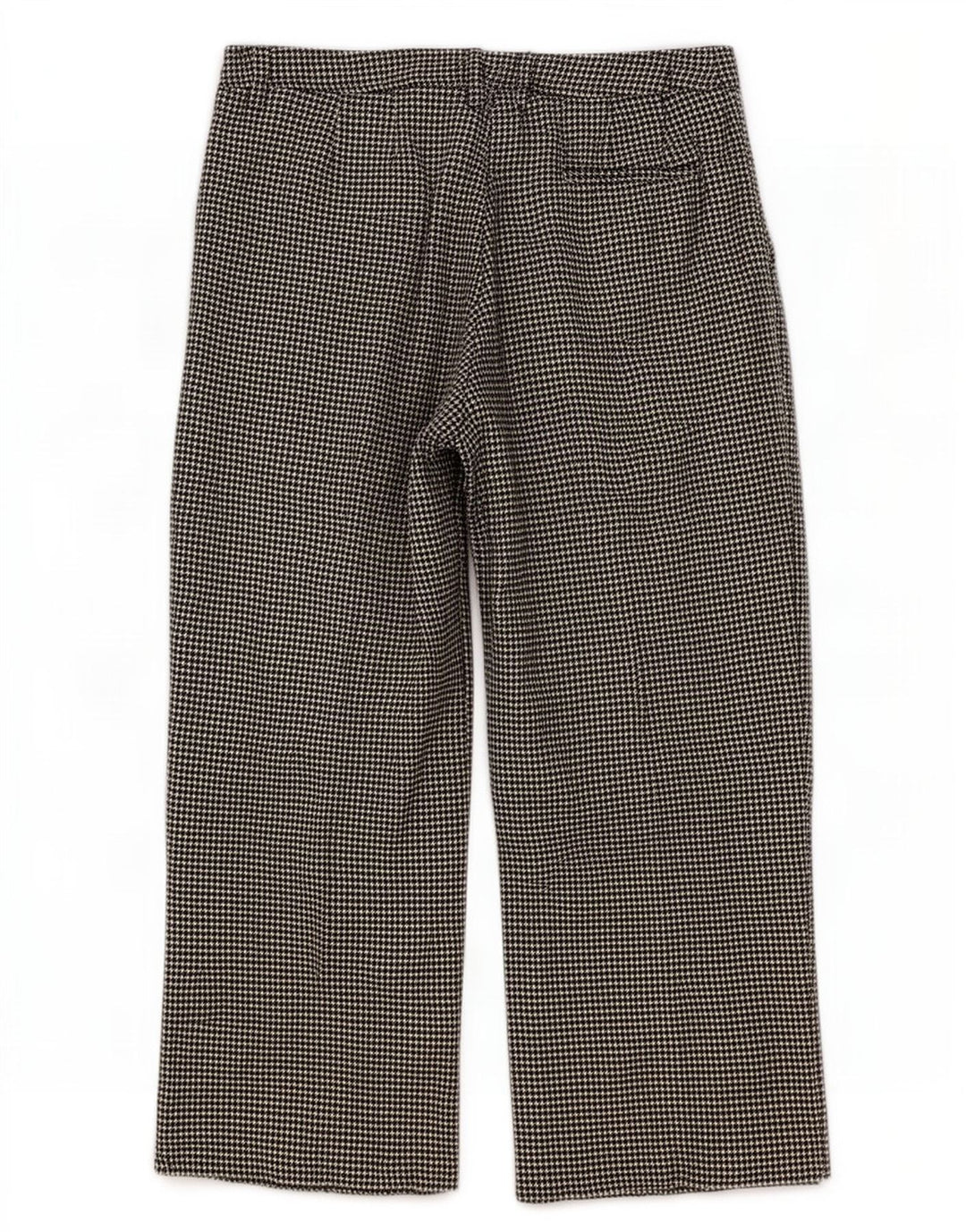 Stefanel Womens Cropped Trousers IT 42 Medium W32 L24 Black Houndstooth