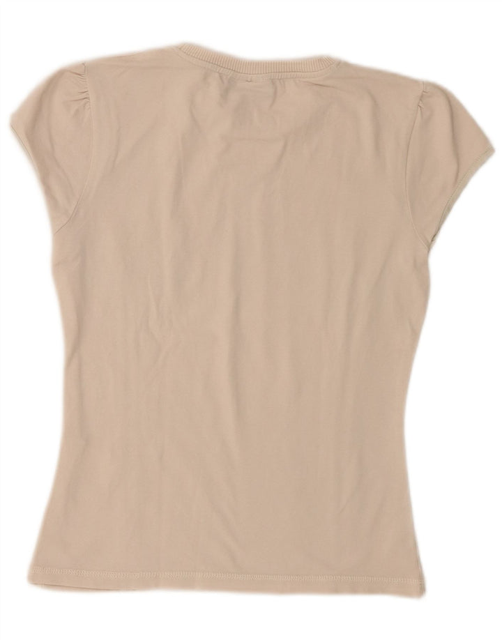 Ellesse Dame T-Shirt Top UK 12 Medium Off White