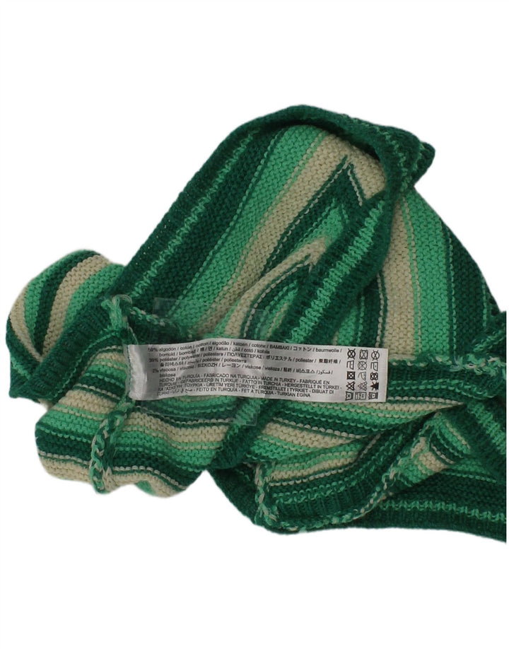 Zara Damestrik Crop Top Medium Grøn Stribet Bomuld