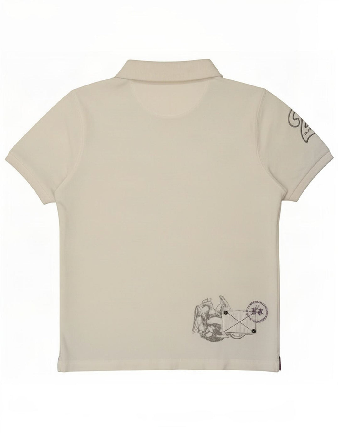 La Martina Herre grafisk poloshirt Medium hvid bomuld