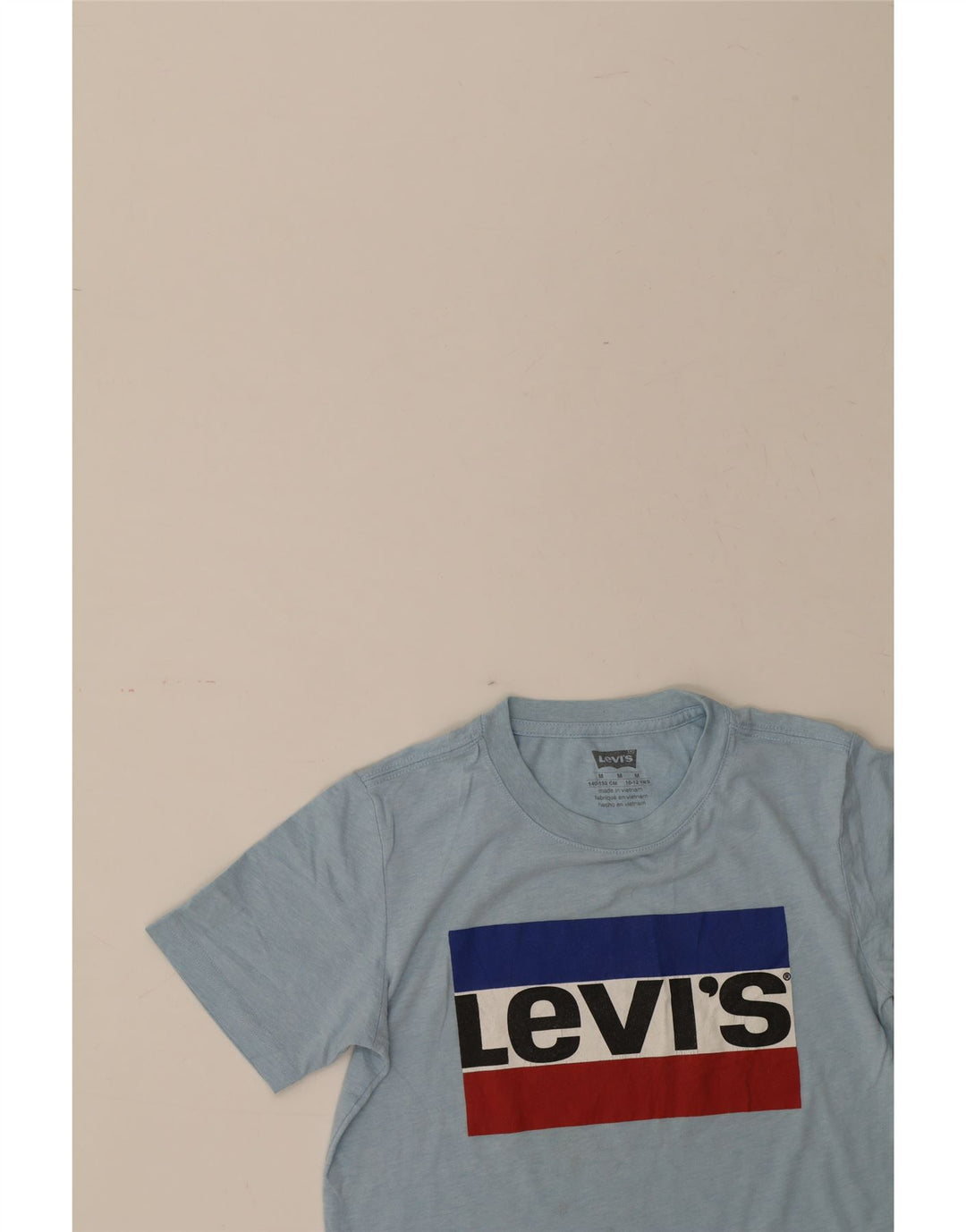LEVI'S Boys Graphic T-Shirt Top 10-11 Years Medium Blue Cotton Vintage Levi's and Second-Hand Levi's from Messina Hembry 