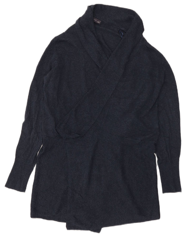 Marks & Spencer Dame Longline Åben Cardigan Sweater UK 16 Large Navy Blue