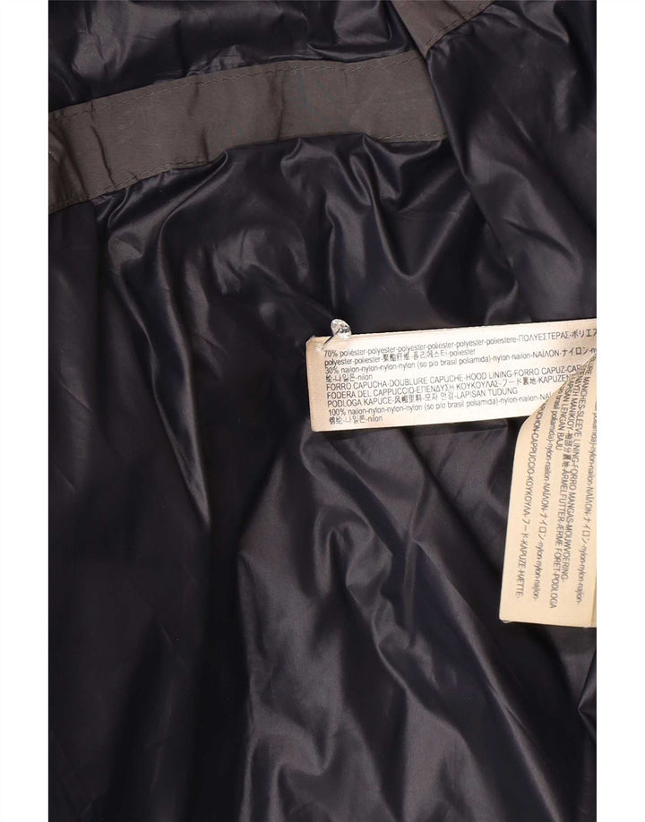 Massimo Dutti Dame Hætte Polstret Frakke UK 40 Large Grå Polyester