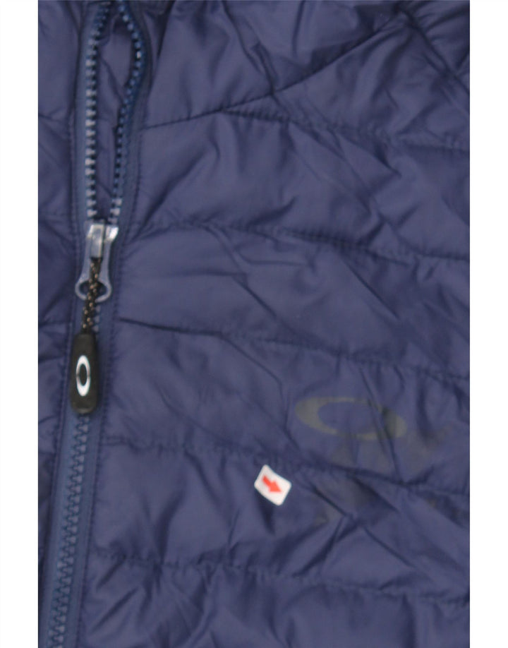 OAKLEY Mens Hooded Padded Jacket UK 38 Medium Navy Blue Polyamide Vintage Oakley and Second-Hand Oakley from Messina Hembry 