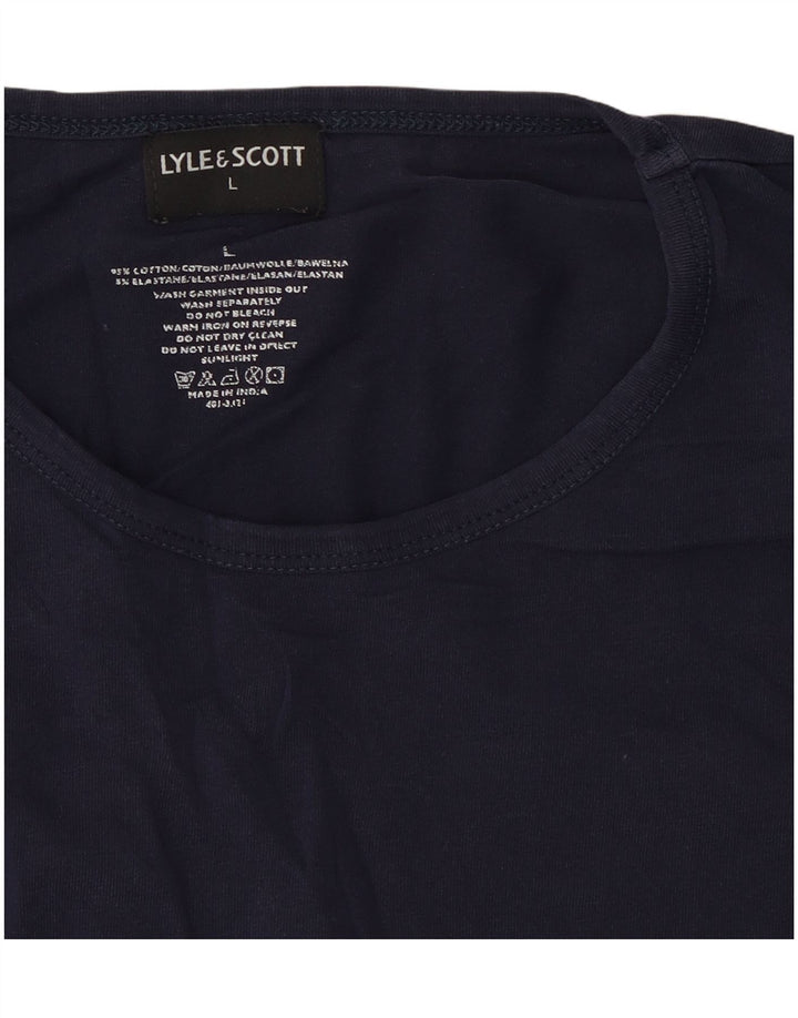 Lyle & Scott Herre T-shirt Top Stor marineblå bomuld