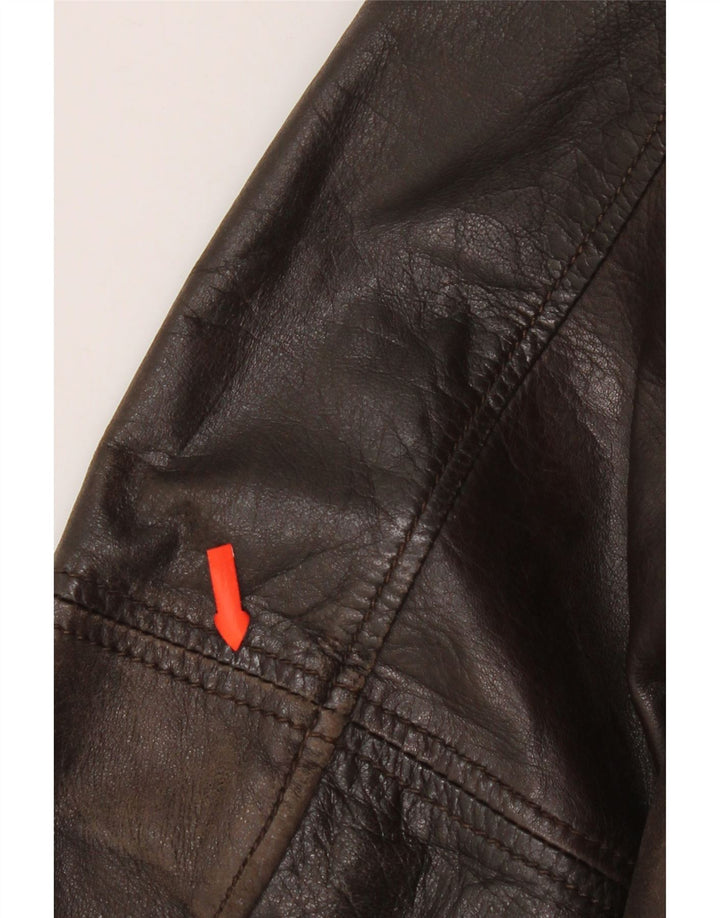 On Spirit Herre Bomber Læderjakke IT 48 Medium Brun Læder