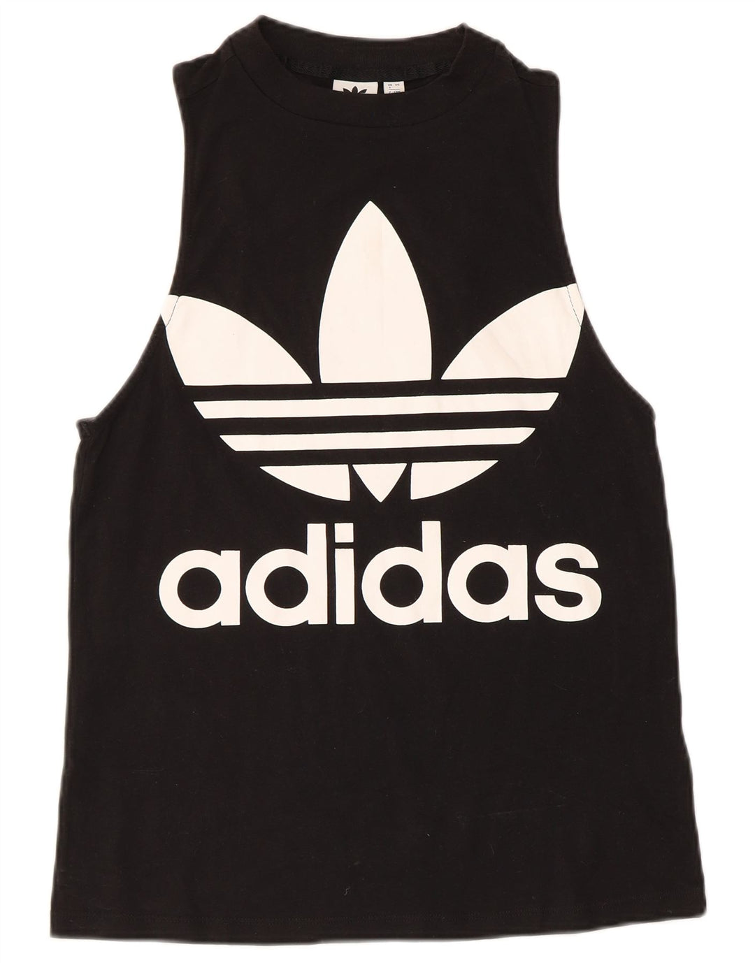 Adidas Dame Grafisk Vest Top UK 8 Small Black Bomuld