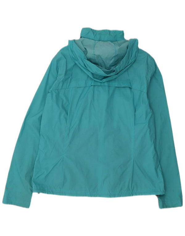Columbia Regnjakke med hætte til kvinder UK 18 XL turkis nylon
