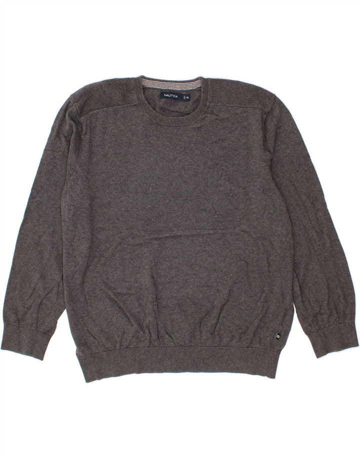 NAUTICA Mens Crew Neck Jumper Sweater 2XL Grey Cotton Vintage Nautica and Second-Hand Nautica from Messina Hembry 