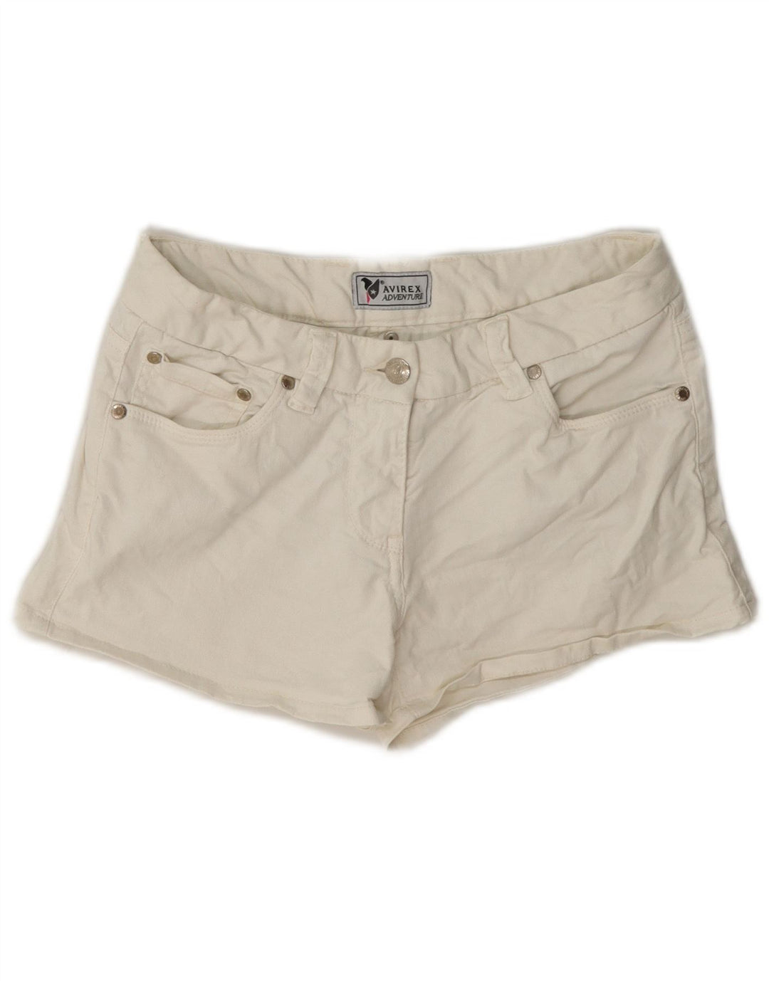 Avirex denimshorts til kvinder EU 40 Medium W27 Off White Bomuld