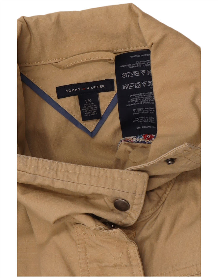 Tommy Hilfiger Kvinder Utility Jacket UK 16 Stor Beige Bomuld