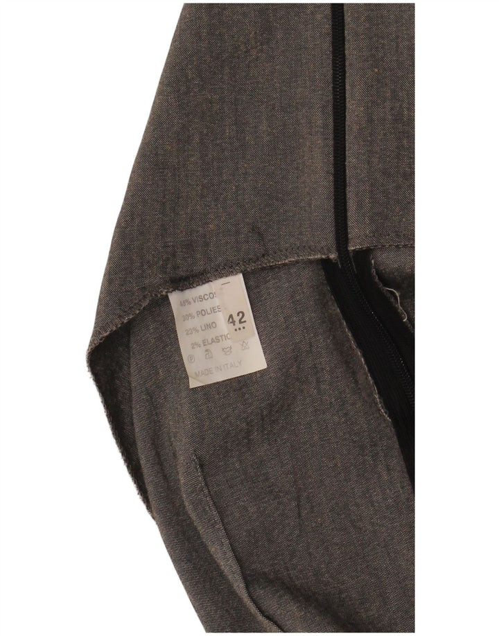 Vintage Kvinders Ærmeløs Skede Kjole IT 42 Medium Grey Viscose