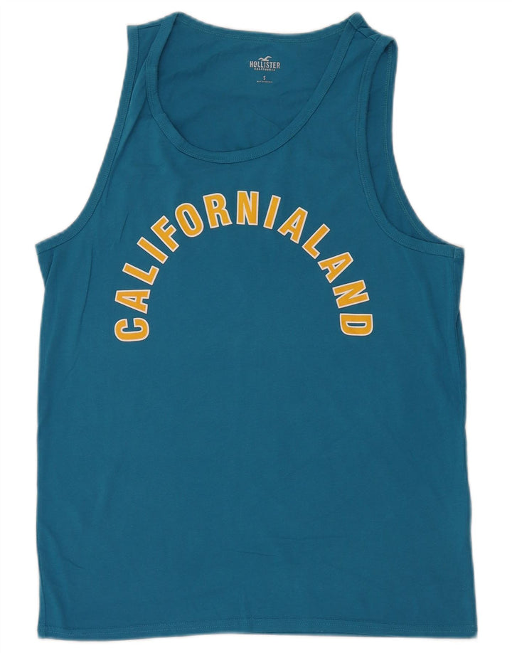 HOLLISTER Herre Grafisk Vest Top Lille Blå Bomuld