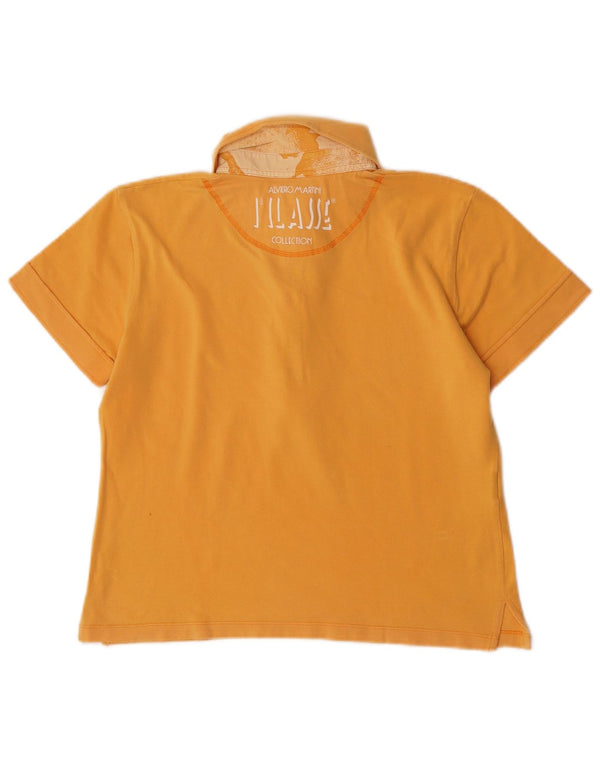 ALVIERO MARTINI Grafisk poloshirt til kvinder UK 18 XL Gul
