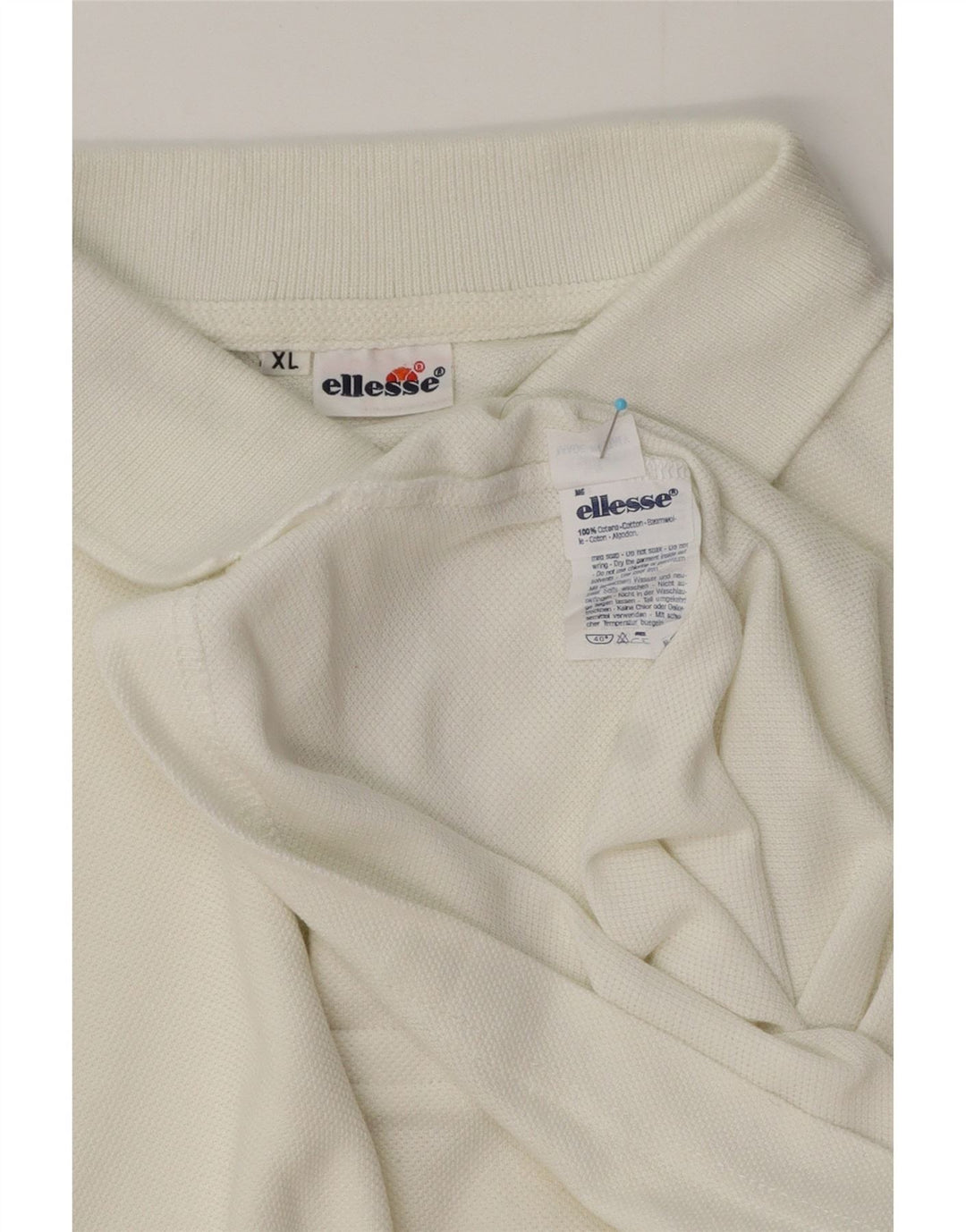Ellesse Herre Polo Shirt XL Hvid Bomuld