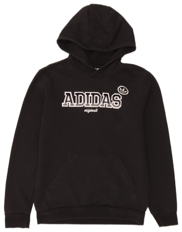 Adidas Grafisk hættetrøje til drenge 13-14 år Sort bomuld