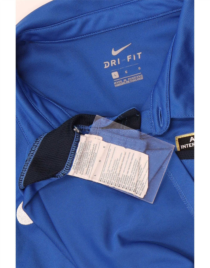 Nike Calcio grafisk poloshirt til mænd, stor blå farveblok polyester