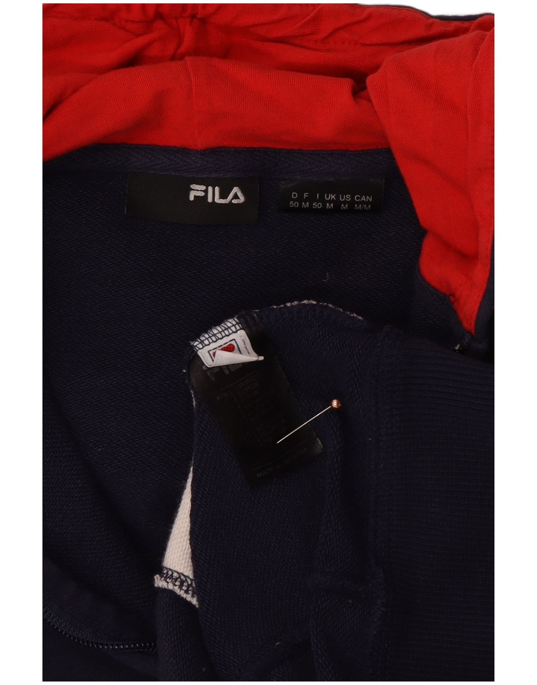 FILA Hættetrøje med lynlås til mænd Medium Marineblå Colourblock Bomuld