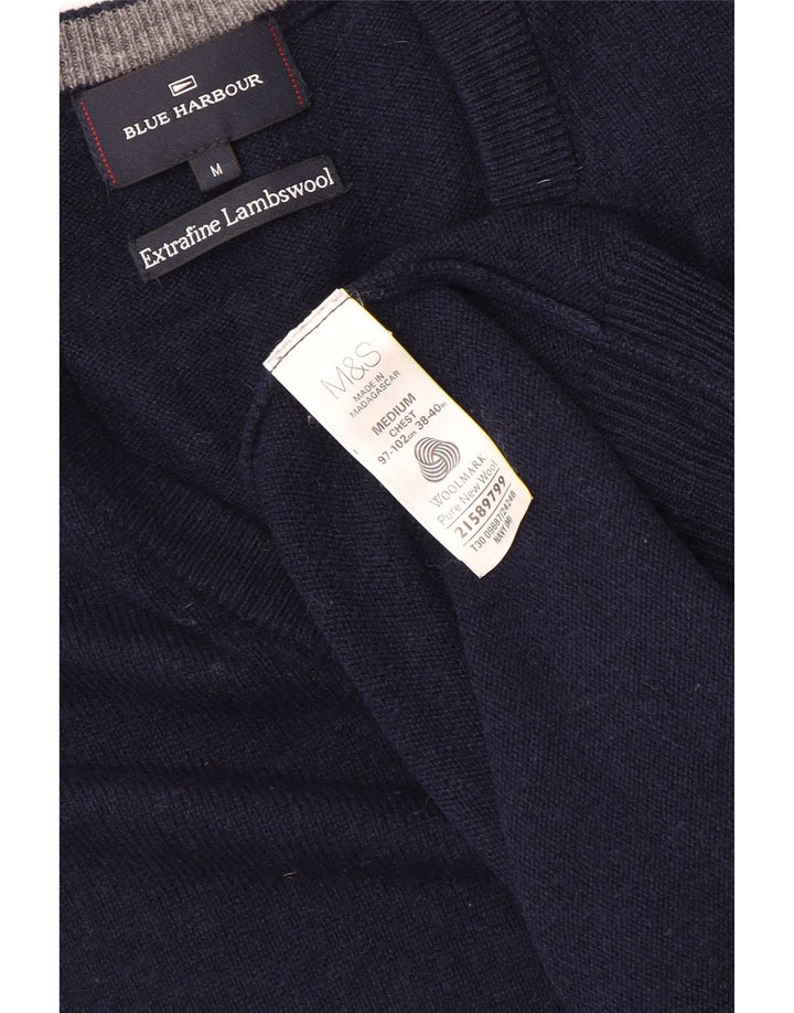 MARKS & SPENCER Herre Blue Harbor Vest Tank Top Medium Navy Blue Uld