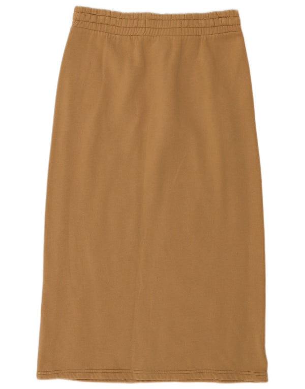 Benetton Dame Midi Nederdel Medium W28 Beige Bomuld