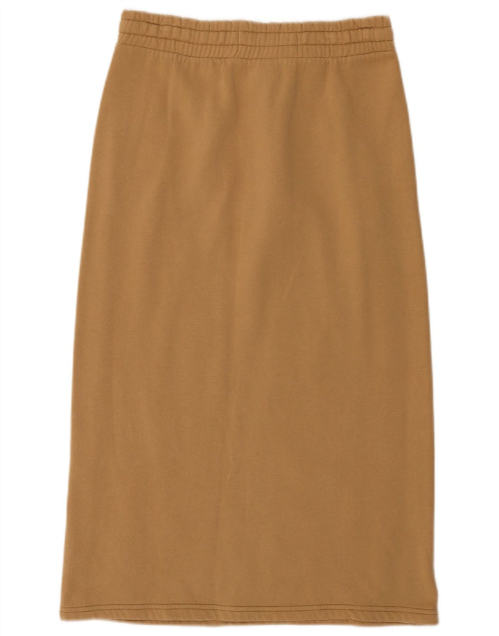 Benetton Dame Midi Nederdel Medium W28 Beige Bomuld