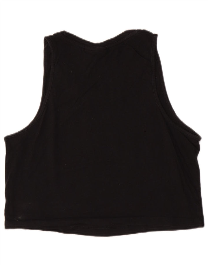 Adidas Womens Crop Graphic Vest Top UK 12 Medium Black