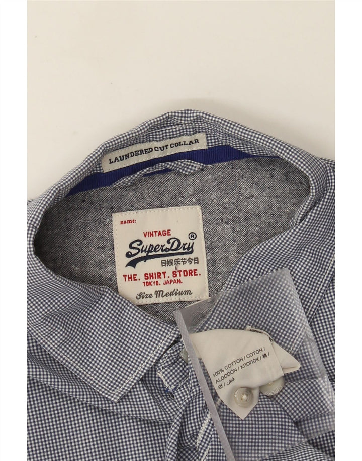 Superdry Herreskjorte Medium Navy Blue Gingham Cotton