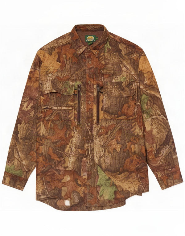 Cabela's Hunting Overshirt Skjorte til mænd Large Brown Camouflage Polyester