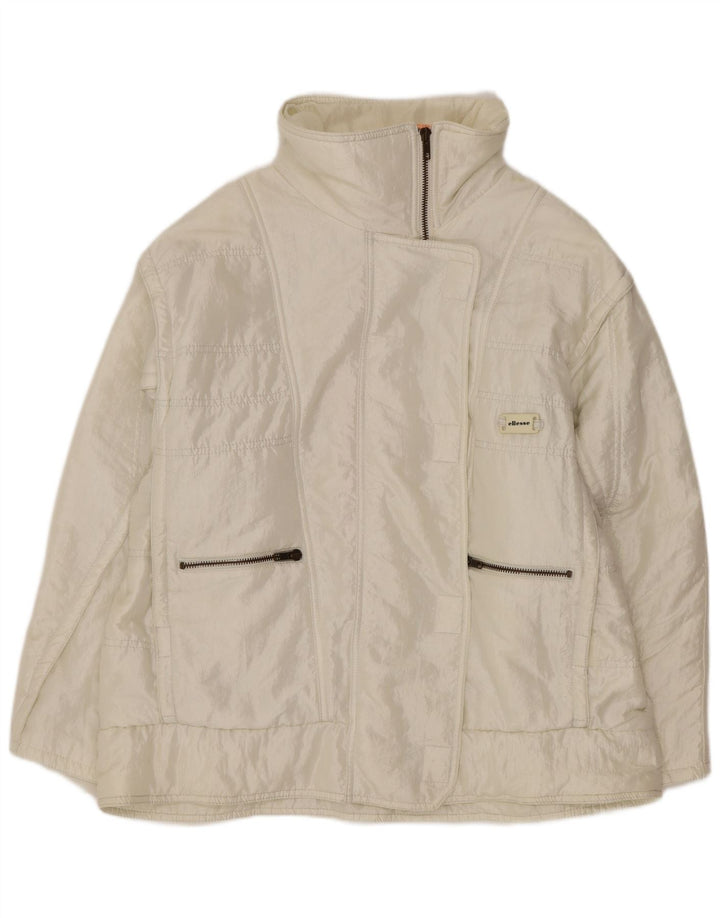 Ellesse Dame Loose Fit Polstret Jakke IT 48 XL Hvid Nylon Retro