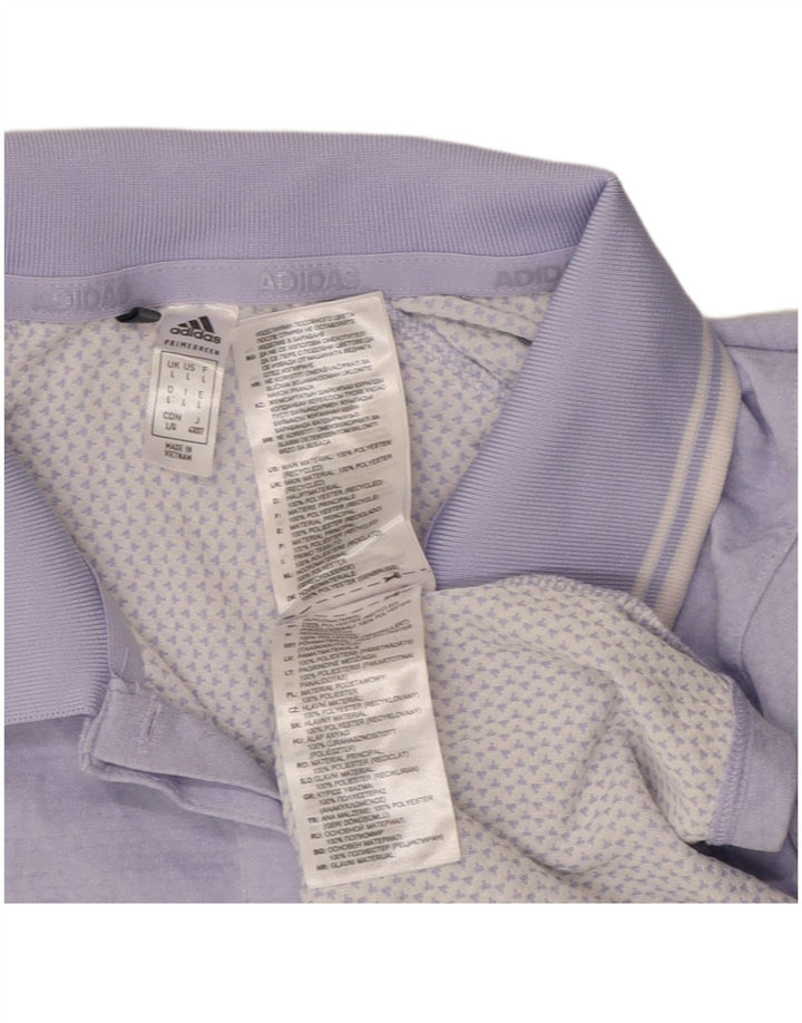 ADIDAS Dame Polo Shirt UK 14 Large Purple Polyester