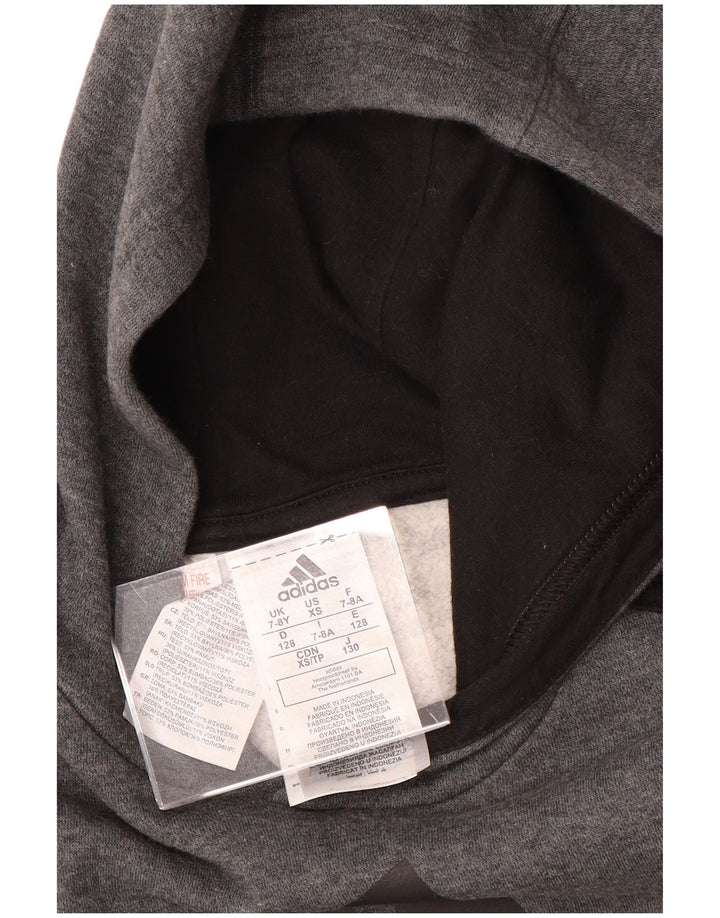ADIDAS Grafisk hættetrøje til drenge 7-8 år Grå polyester
