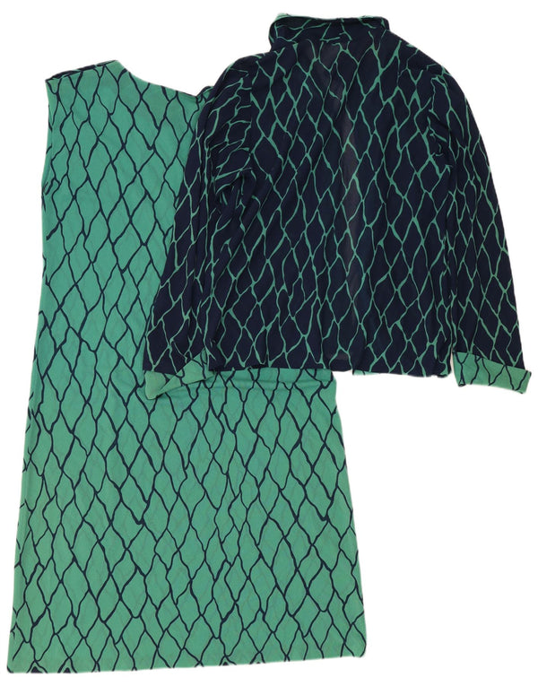 Vintage Womens 2-delt sæt IT 46 Large Green Argyle/Diamond