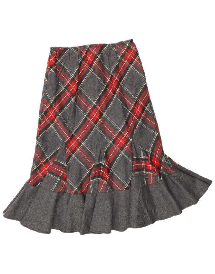 Luisa Spagnoli Trompetnederdel til kvinder IT 44 Medium W28 Grå Plaid
