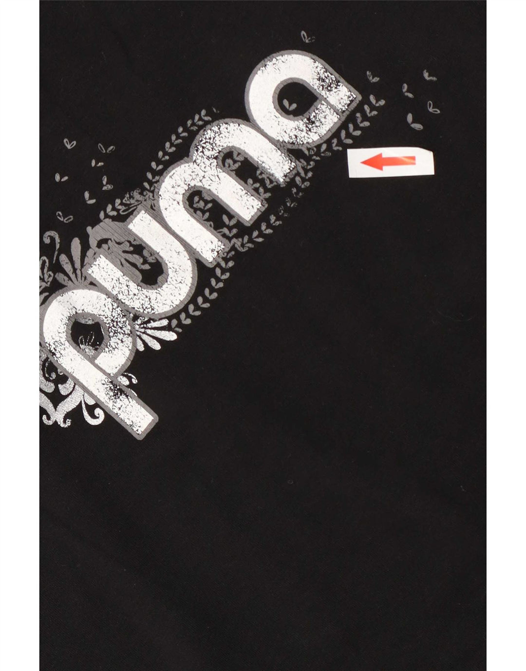 Puma Regular Graphic T-Shirt Top UK 12 Medium Sort Bomuld