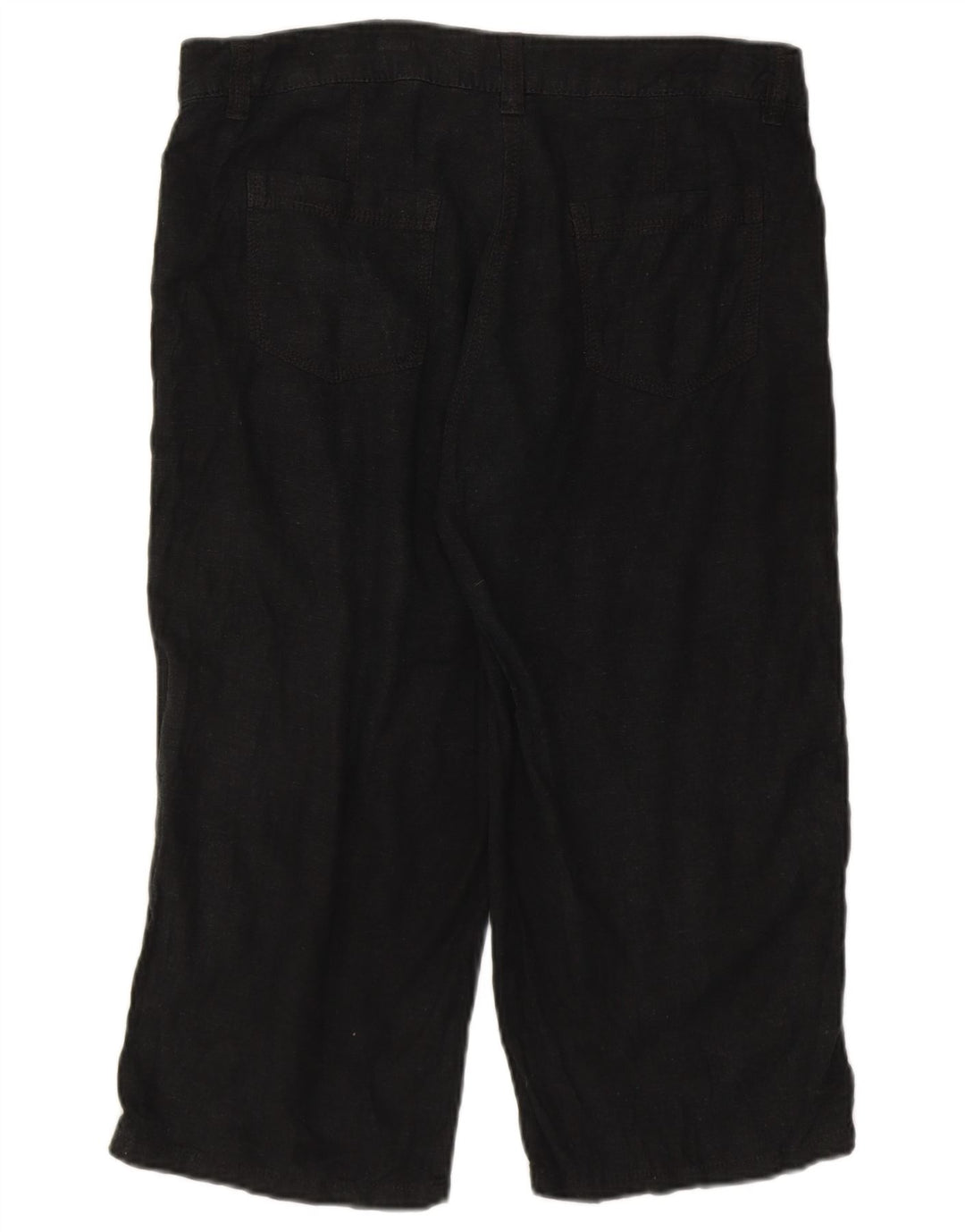 Marks & Spencer Dame Capri Bukser UK 12 Medium W32 Black Linen