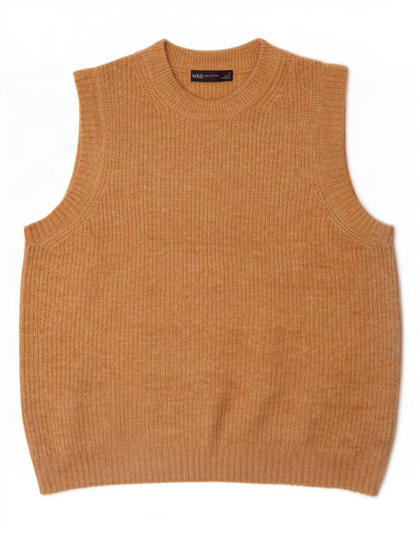 Marks & Spencer Damevest Tank Top UK 14 Medium Beige Akryl
