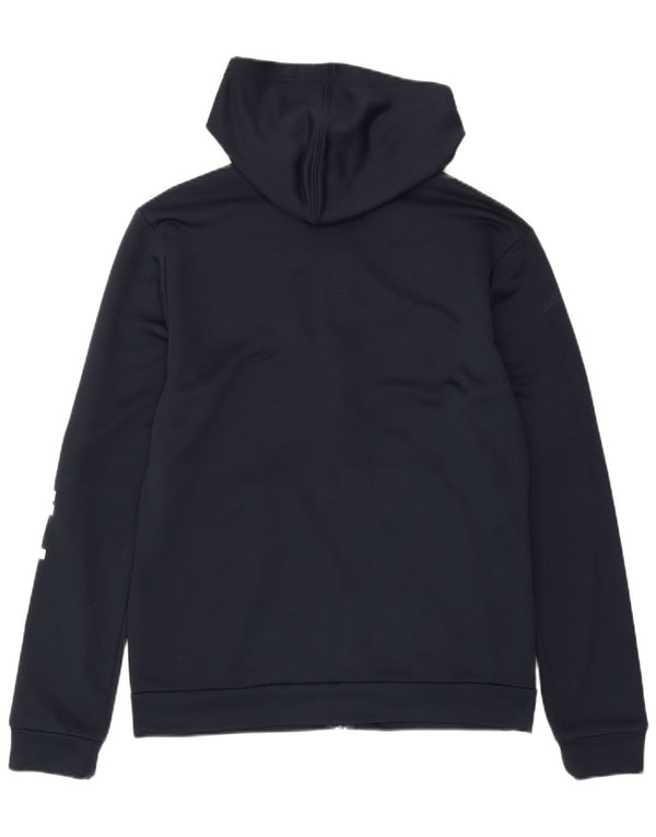 ADIDAS grafisk hættetrøje med lynlås til kvinder UK 16/18 Stor marineblå