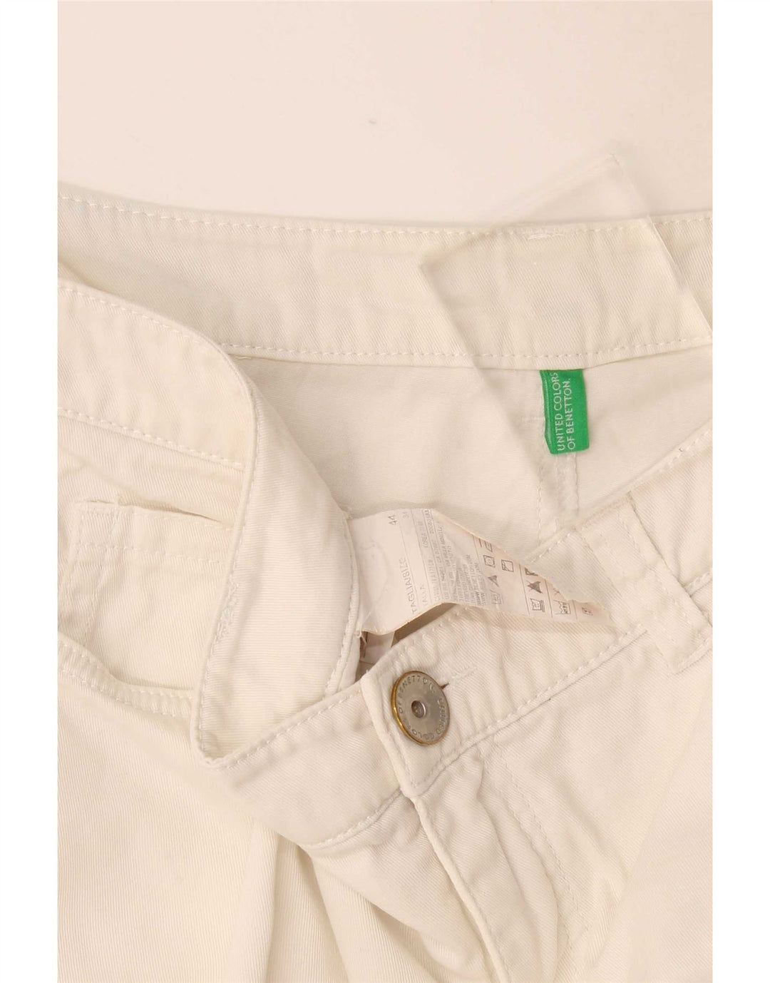 Benetton Casual Shorts til kvinder IT 44 Medium W34 Hvid Bomuld