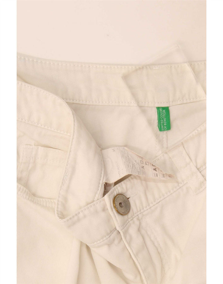 Benetton Casual Shorts til kvinder IT 44 Medium W34 Hvid Bomuld