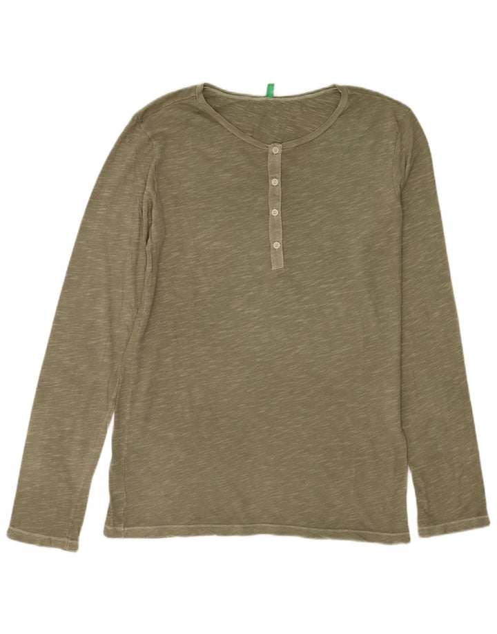 Benetton Herre Top Langærmet Medium Khaki Flecked